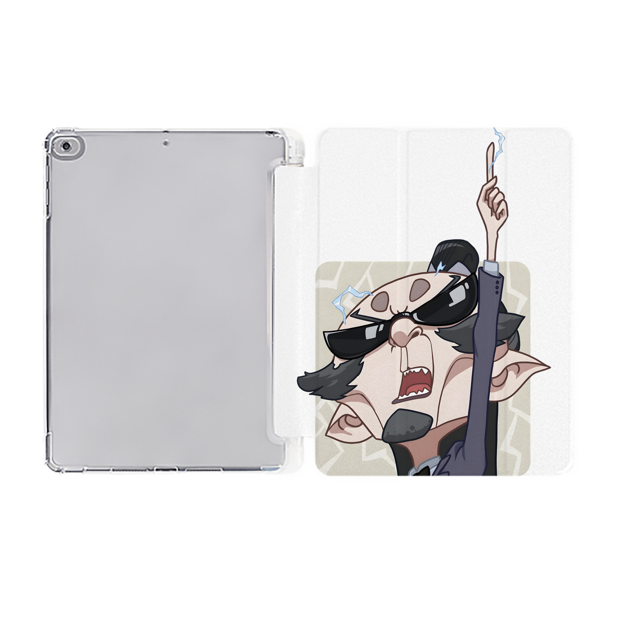 （画像用） Ne Zha 2 ナタ 魔童の大暴れ IPad ケース ペン収納付き 三つ折りスタンド PUレザー×シリコン 対応機種9.5/10.5/10.9インチ